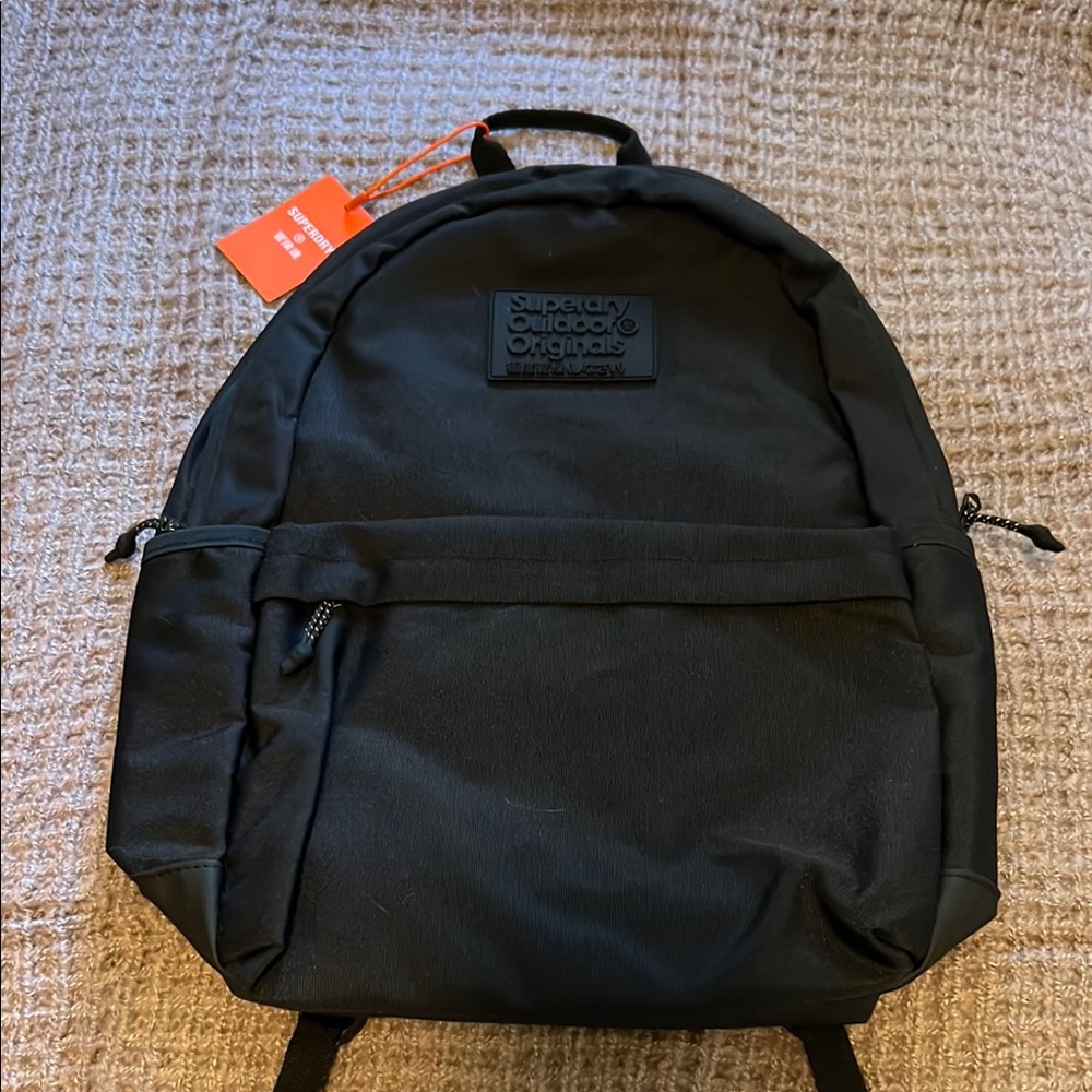 Superdry Black Backpack Sleek Durable Everyday - NWT